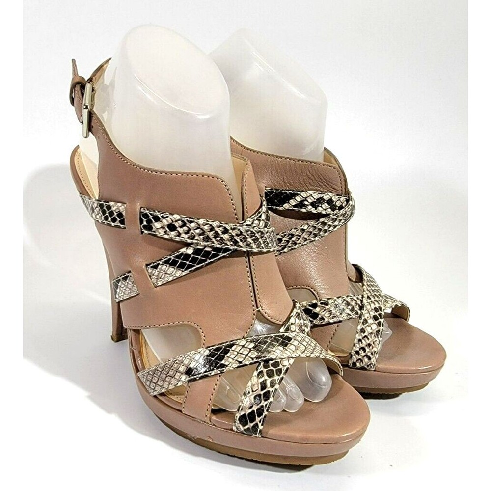 Calvin Klein Women's Size 8.5 Gene Calf Python Print High Heel Pumps Platforms